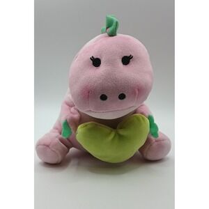 Moriah Elizabeth Pickled Pink Green Heart Valentines Dinosaur 6" Plush Used Toy
